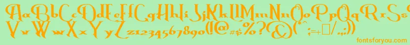 Erasmus Font – Orange Fonts on Green Background