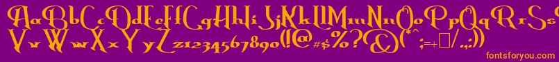 Erasmus Font – Orange Fonts on Purple Background