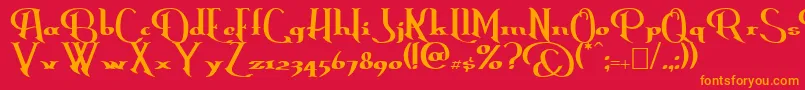 Erasmus Font – Orange Fonts on Red Background
