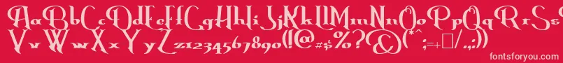 Erasmus Font – Pink Fonts on Red Background