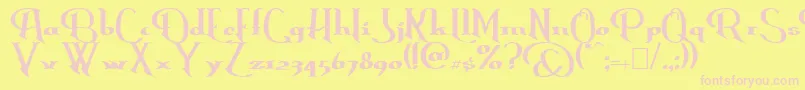 Erasmus Font – Pink Fonts on Yellow Background