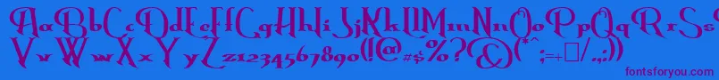 Erasmus Font – Purple Fonts on Blue Background