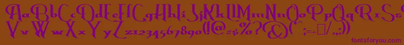 Erasmus Font – Purple Fonts on Brown Background