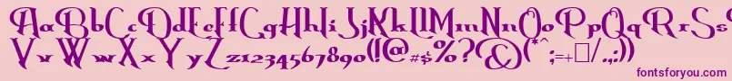 Erasmus-Schriftart – Violette Schriften auf rosa Hintergrund