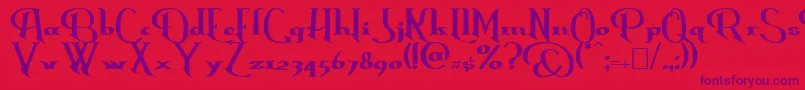 Erasmus Font – Purple Fonts on Red Background