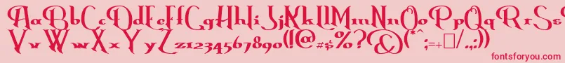 Erasmus Font – Red Fonts on Pink Background