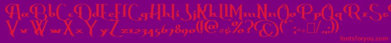 Erasmus Font – Red Fonts on Purple Background
