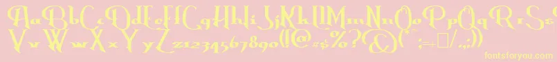 Erasmus Font – Yellow Fonts on Pink Background