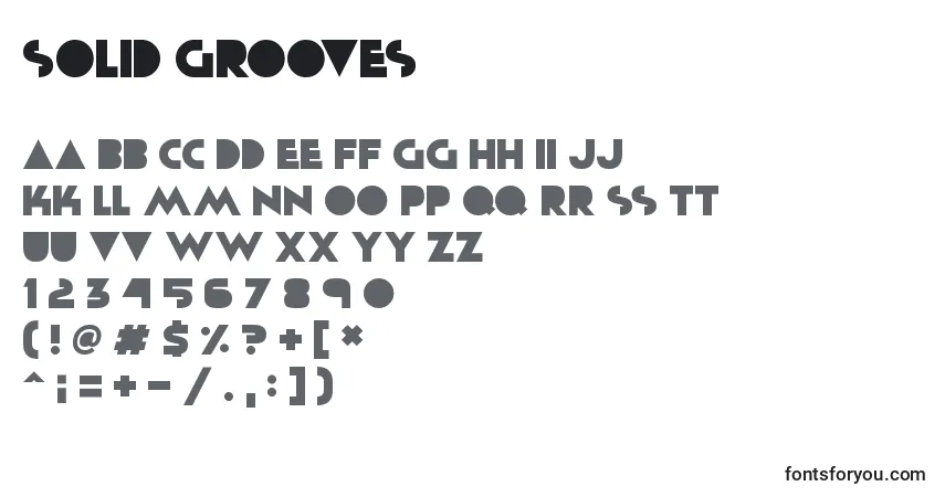 Schriftart Solid Grooves – Alphabet, Zahlen, spezielle Symbole