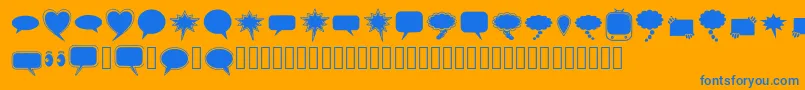 Fonte solid speech bubbles paul tos – fontes azuis em um fundo laranja