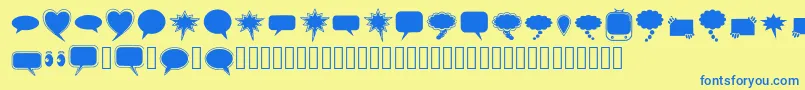 solid speech bubbles paul tos Font – Blue Fonts on Yellow Background