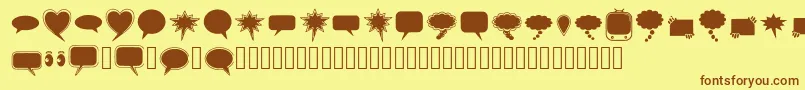 solid speech bubbles paul tos Font – Brown Fonts on Yellow Background