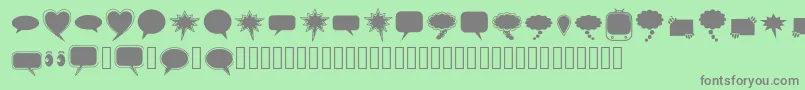 solid speech bubbles paul tos Font – Gray Fonts on Green Background