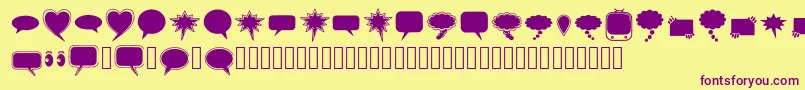 solid speech bubbles paul tos Font – Purple Fonts on Yellow Background