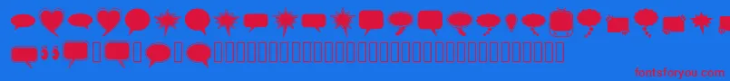 solid speech bubbles paul tos-fontti – punaiset fontit sinisellä taustalla