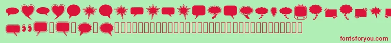 solid speech bubbles paul tos Font – Red Fonts on Green Background
