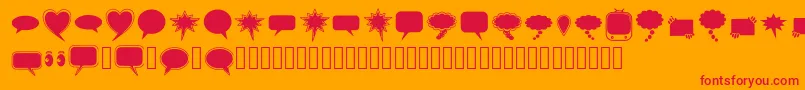 Fonte solid speech bubbles paul tos – fontes vermelhas em um fundo laranja