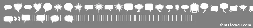 フォントsolid speech bubbles paul tos – 灰色の背景に白い文字