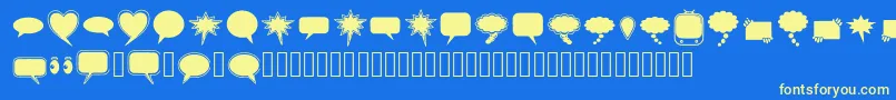 solid speech bubbles paul tos Font – Yellow Fonts on Blue Background