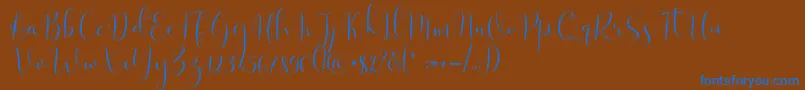 フォントSolidar Light – 茶色の背景に青い文字