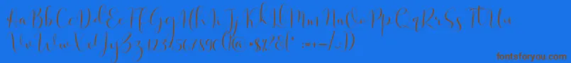 Solidar Light-Schriftart – Braune Schriften auf blauem Hintergrund