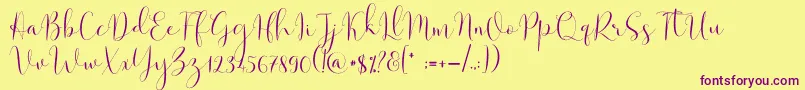 Solidar Light-Schriftart – Violette Schriften auf gelbem Hintergrund