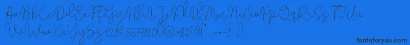 Solidar Monoline Light-Schriftart – Schwarze Schriften auf blauem Hintergrund