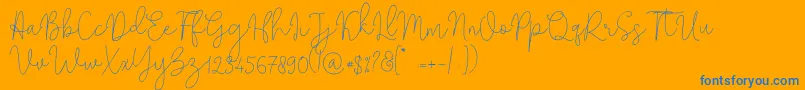 Solidar Monoline Light Font – Blue Fonts on Orange Background