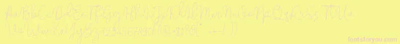 Solidar Monoline Light-Schriftart – Rosa Schriften auf gelbem Hintergrund