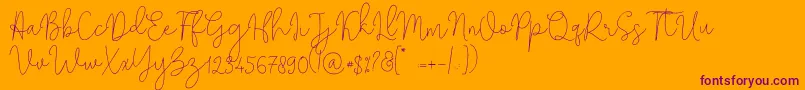 Шрифт Solidar Monoline Light – фиолетовые шрифты на оранжевом фоне