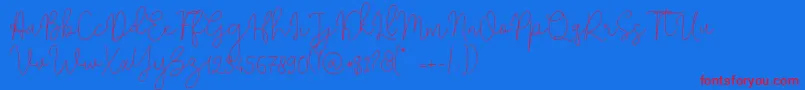 Solidar Monoline Light-Schriftart – Rote Schriften auf blauem Hintergrund