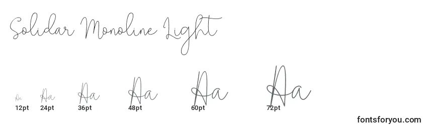 Solidar Monoline Light Font Sizes