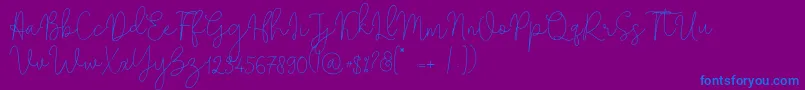 Solidar Monoline Light-Schriftart – Blaue Schriften auf violettem Hintergrund