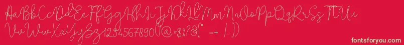 Solidar Monoline Light Font – Green Fonts on Red Background