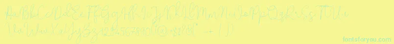 Шрифт Solidar Monoline Light – зелёные шрифты на жёлтом фоне