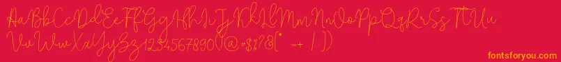 Solidar Monoline Light-Schriftart – Orangefarbene Schriften auf rotem Hintergrund