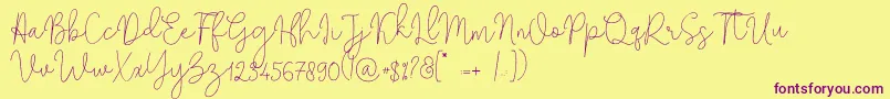 Solidar Monoline Light-Schriftart – Violette Schriften auf gelbem Hintergrund