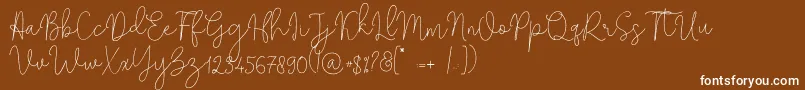 Solidar Monoline Light-Schriftart – Weiße Schriften auf braunem Hintergrund