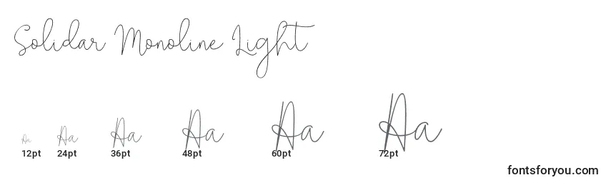 Размеры шрифта Solidar Monoline Light (141366)