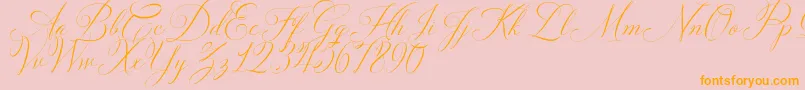 Solidaritha Script Font – Orange Fonts on Pink Background