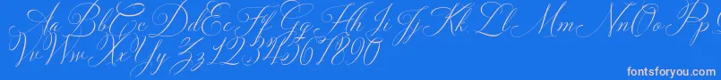 Solidaritha Script-Schriftart – Rosa Schriften auf blauem Hintergrund