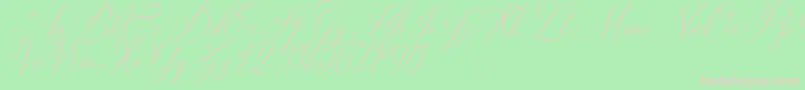 フォントSolidaritha Script – 緑の背景にピンクのフォント