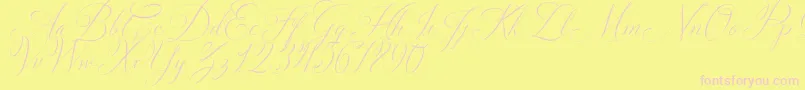 Solidaritha Script-Schriftart – Rosa Schriften auf gelbem Hintergrund