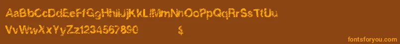 SolidEvent-Schriftart – Orangefarbene Schriften auf braunem Hintergrund