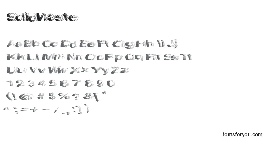 Шрифт SolidWaste – алфавит, цифры, специальные символы