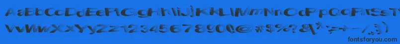 SolidWaste-Schriftart – Schwarze Schriften auf blauem Hintergrund