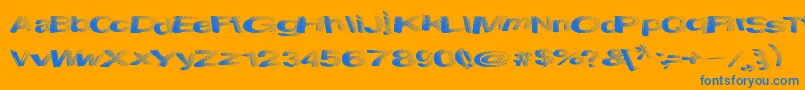SolidWaste Font – Blue Fonts on Orange Background
