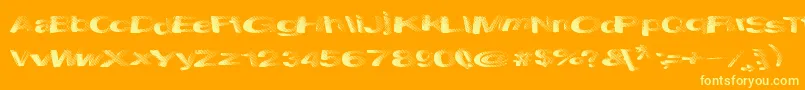 SolidWaste-Schriftart – Gelbe Schriften auf orangefarbenem Hintergrund