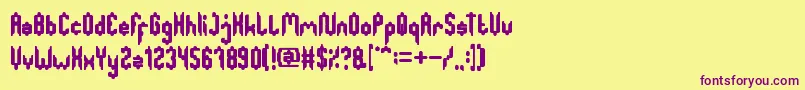 GreatestMap Font – Purple Fonts on Yellow Background