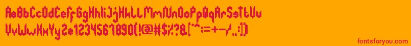 GreatestMap-Schriftart – Rote Schriften auf orangefarbenem Hintergrund